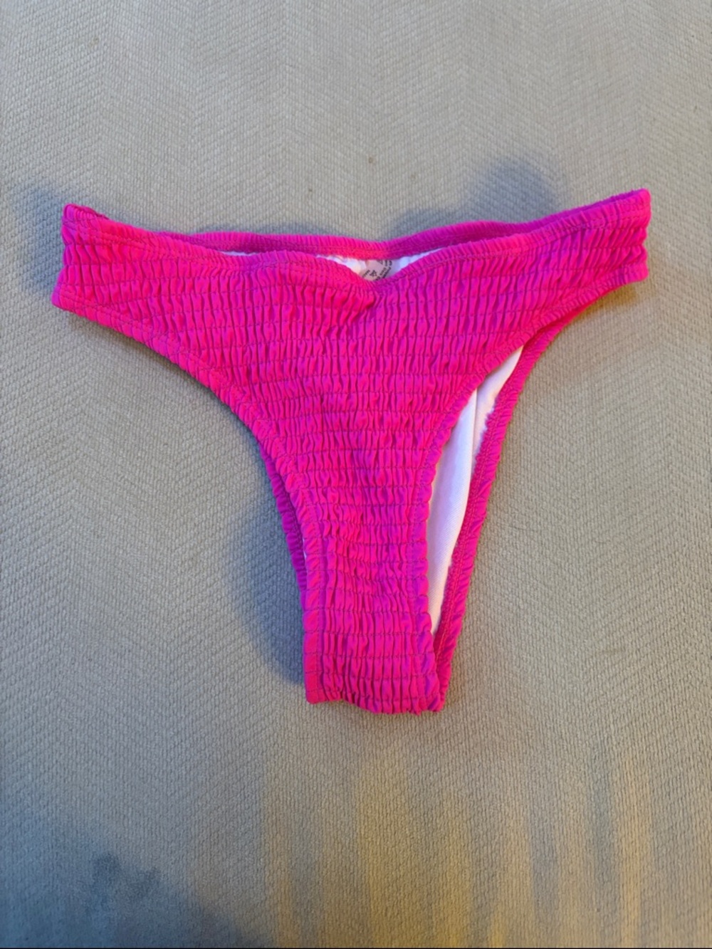 SHEIN Hot Pink Ruched Bikini Bottom